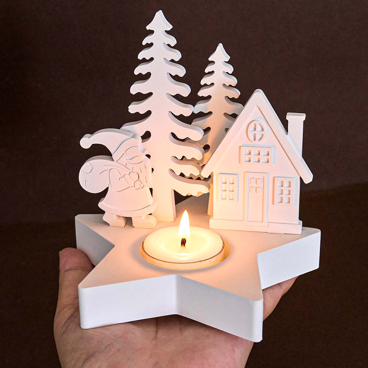 Candle Quotes - Decoração de natal estrela castiçal molde