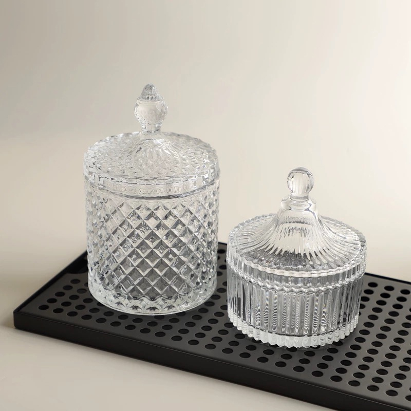 Candle Supplies Glass Jars - Jarra de armazenamento de vidro cristal