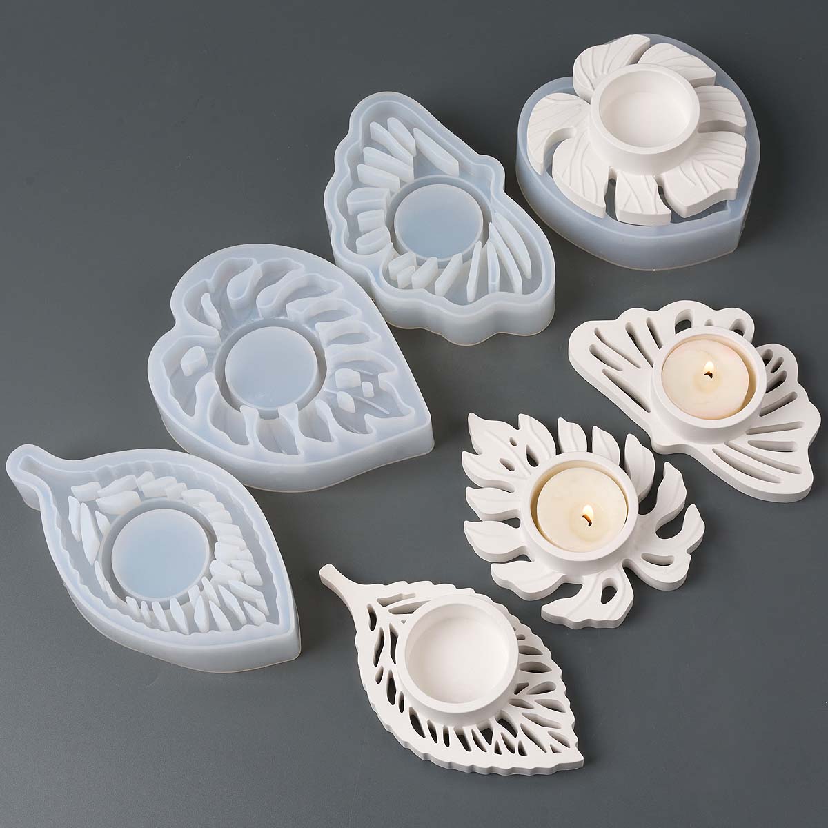 Candle Quotes - Folhas castiçal molde de silicone diy