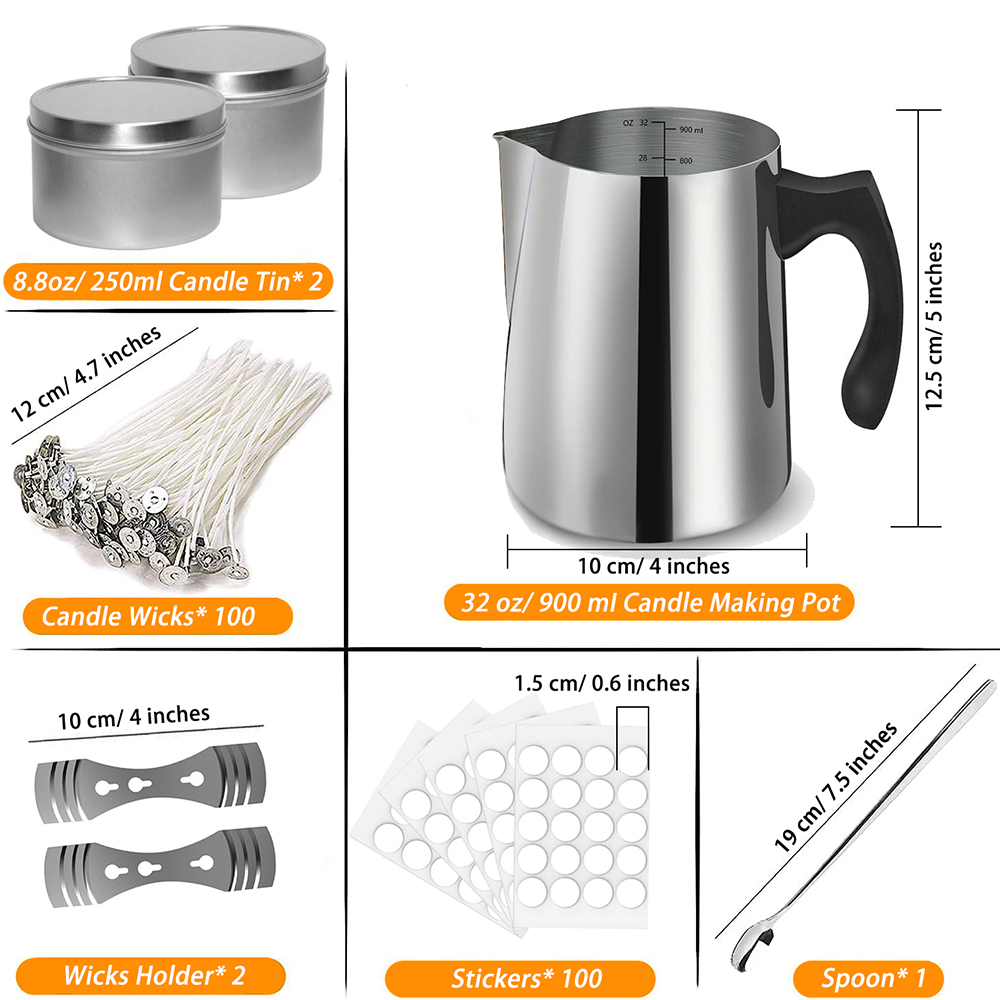 Kit inicial para fazer velas,  - Candle Supplies Jars avaliação e preço