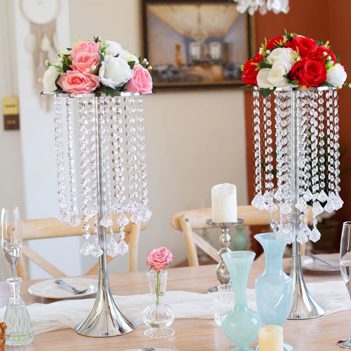 Suporte de flores de cristal l - Luxury Candle Supplies Usa avaliação e preço