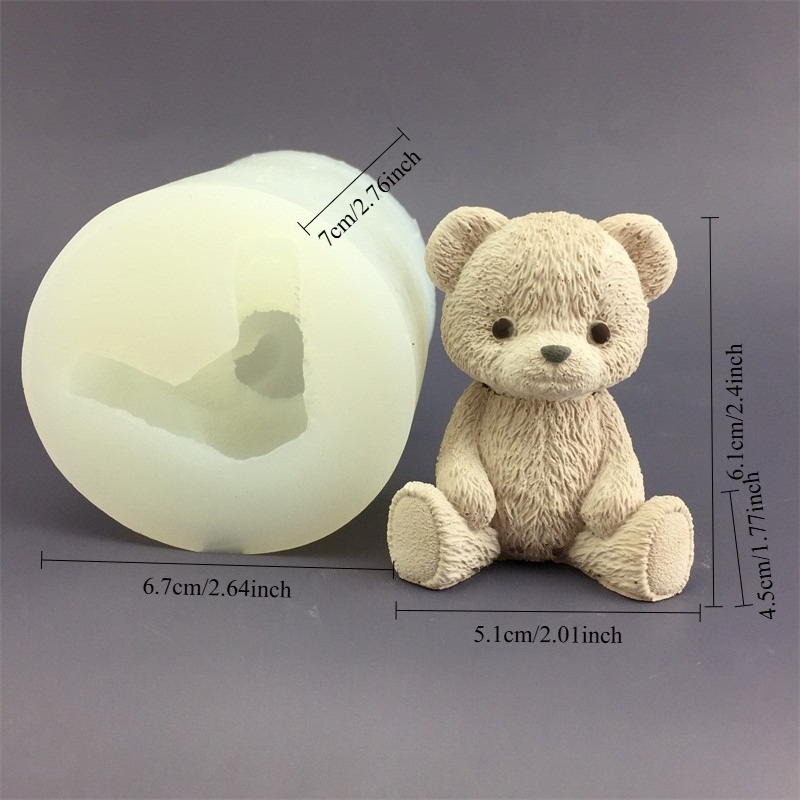 Molde de Silicone Urso Fofo pa - Candle Supplies Jars avaliação e preço