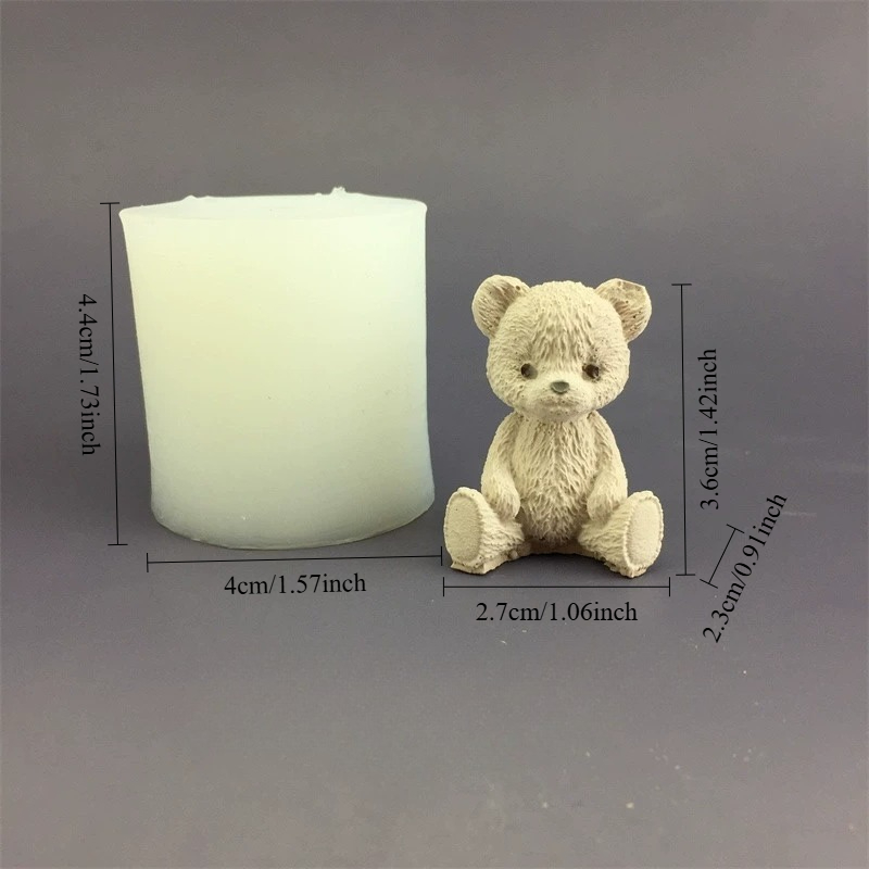 Molde de Silicone Urso Fofo pa - Candle Supplies Jars avaliação e preço