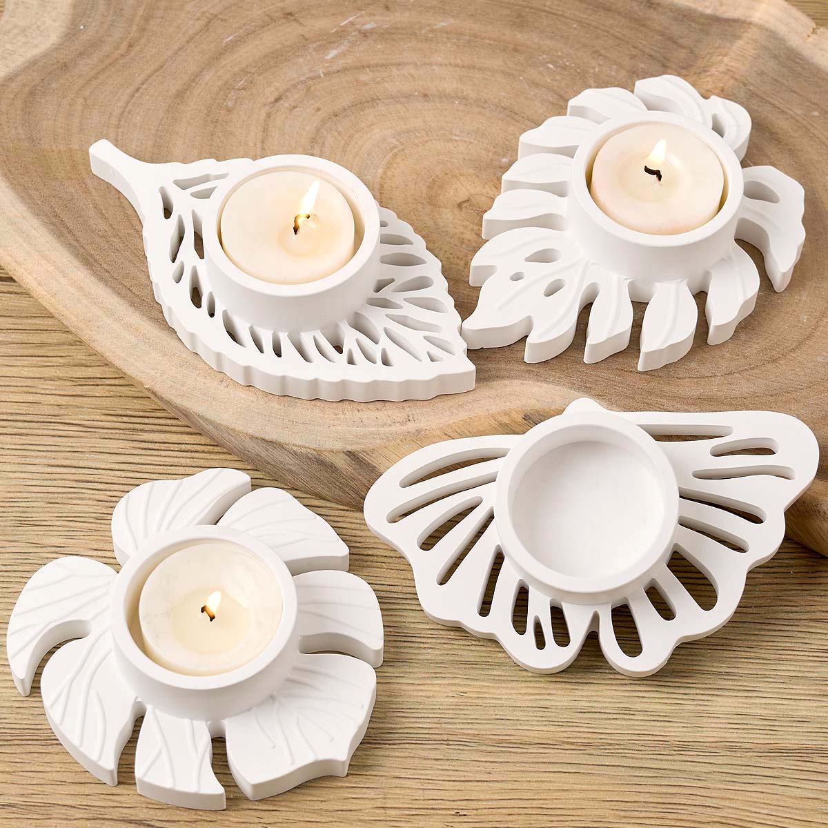 Folhas castiçal molde de silic - Candle Quotes avaliação e preço