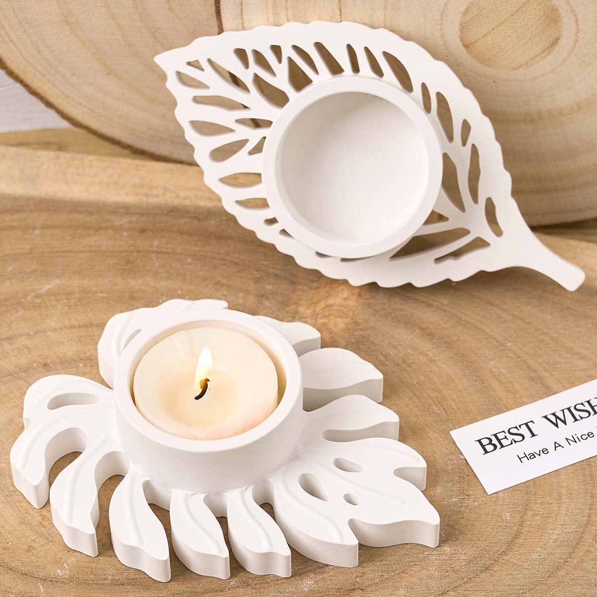 Folhas castiçal molde de silic - Candle Quotes avaliação e preço