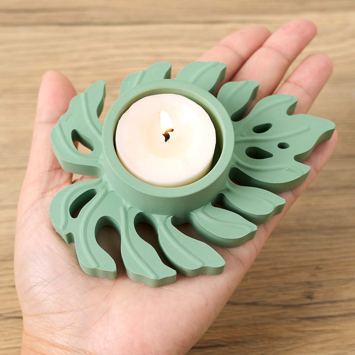 Folhas castiçal molde de silic - Candle Quotes avaliação e preço